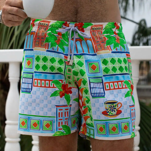 Men's Loose Printed Casual Beach Shorts