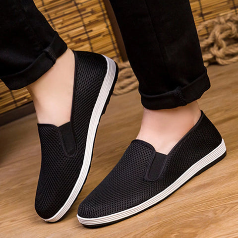 Adult Men Shoes Casual Shoes for Men Leather Extra Wide Walking Shoes for Women Arch Support Slip on Breathable Casual Shoes Men Size 13 Black 8.5