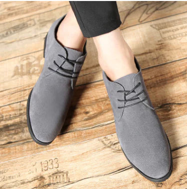 Men's Suede Low-Cut Winter Business Shoes, Breathable