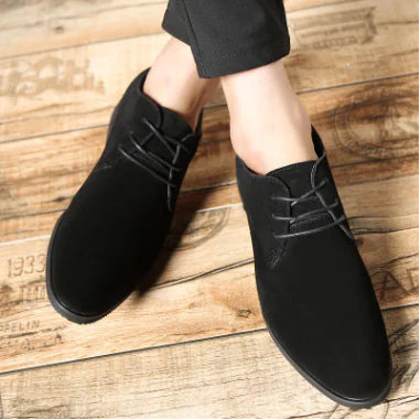 Men's Suede Low-Cut Winter Business Shoes, Breathable