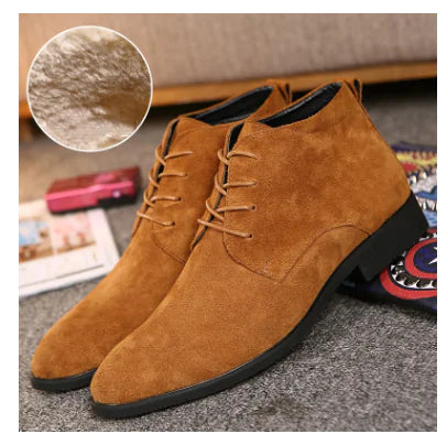 Men's Suede Low-Cut Winter Business Shoes, Breathable