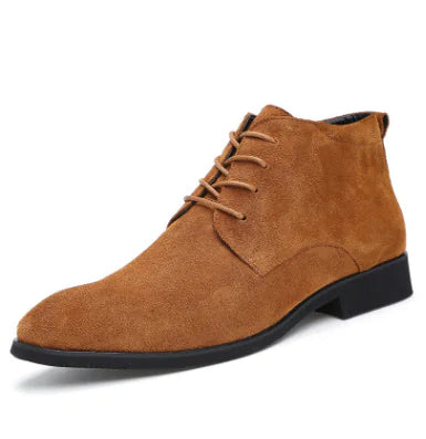 Men's Suede Low-Cut Winter Business Shoes, Breathable