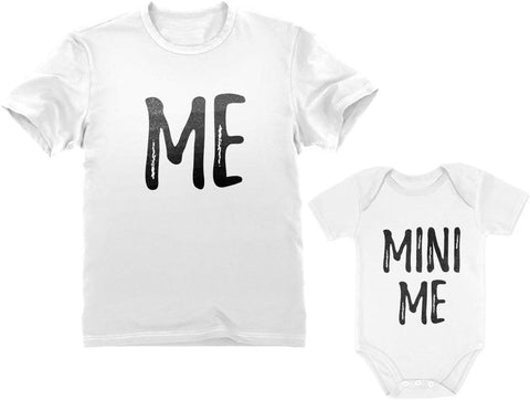 Me & Mini Me Fathers Day Dad and Baby Matching Outfits Gifts for New Dads Daddy and Son Daughter Shirts Set