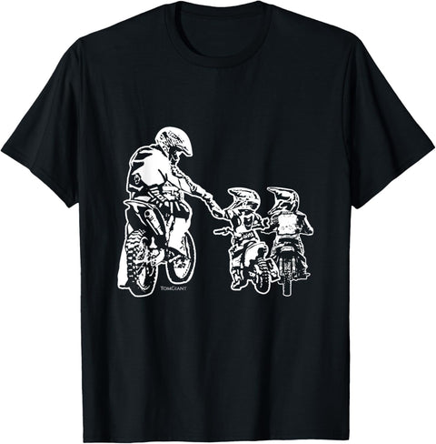 Cool Dad Dirt Bike Rider Motocross Father Son Biker Riding T-Shirt