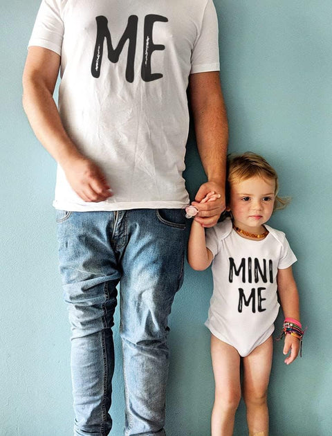 Me & Mini Me Fathers Day Dad and Baby Matching Outfits Gifts for New Dads Daddy and Son Daughter Shirts Set