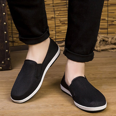 Adult Men Shoes Casual Shoes for Men Leather Extra Wide Walking Shoes for Women Arch Support Slip on Breathable Casual Shoes Men Size 13 Black 8.5