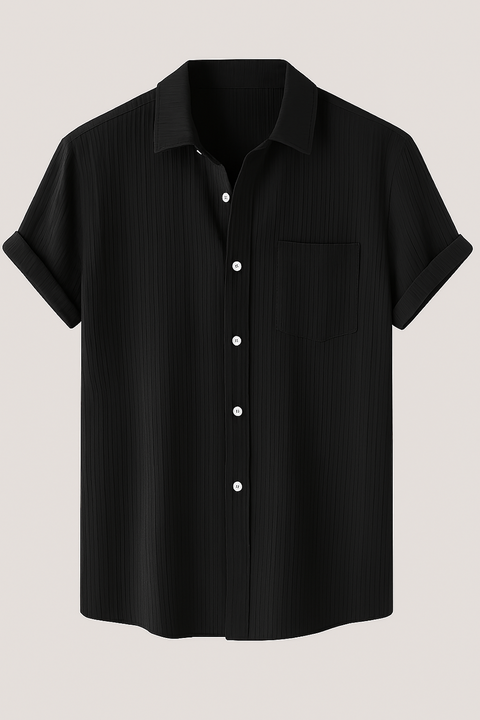 Men Sleeveless Shirt-Black (Size-M)