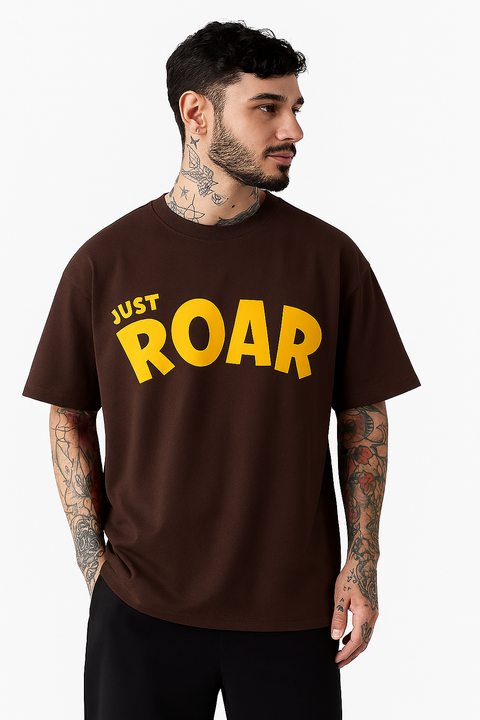T-Shirt for Men– Oversized Cotton Tee-XL-Brown