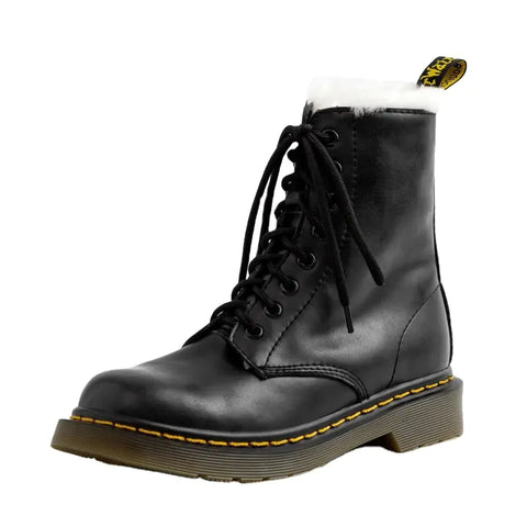 Martin Boots for Women with Real Lamb Wool Lining